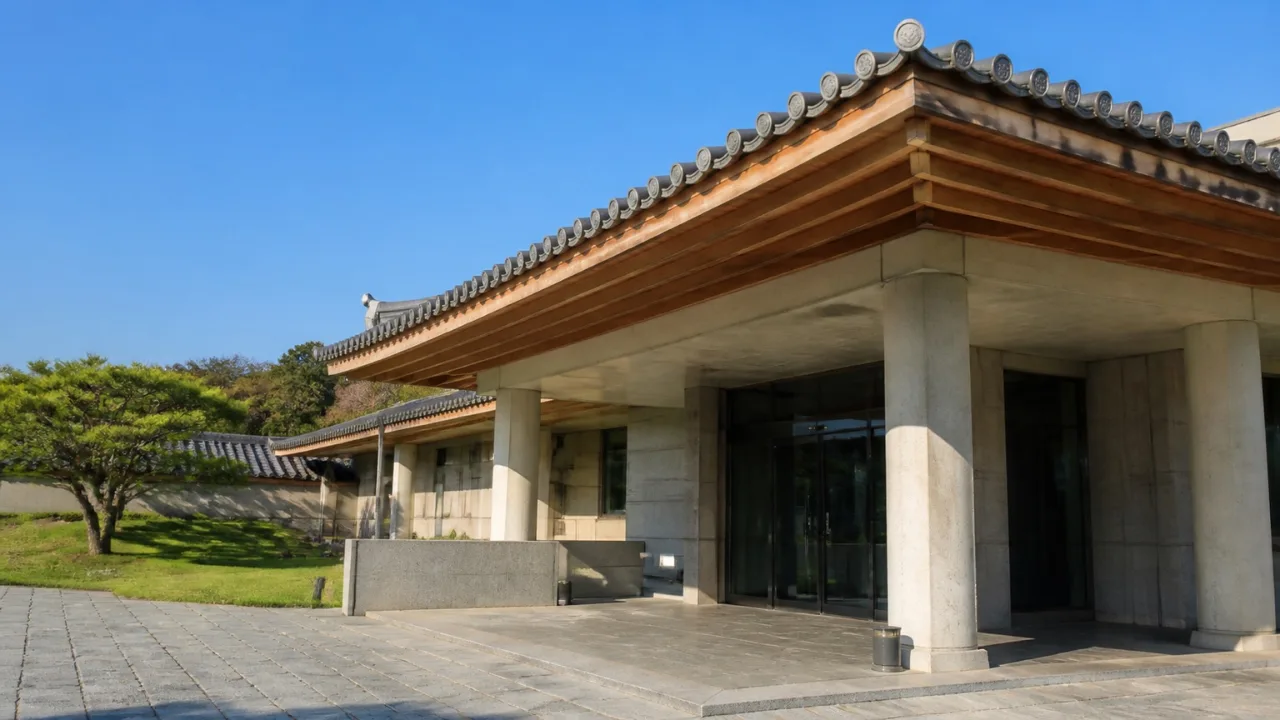 맑은 하늘 아래 강화역사박물관 건물의 전경 사진