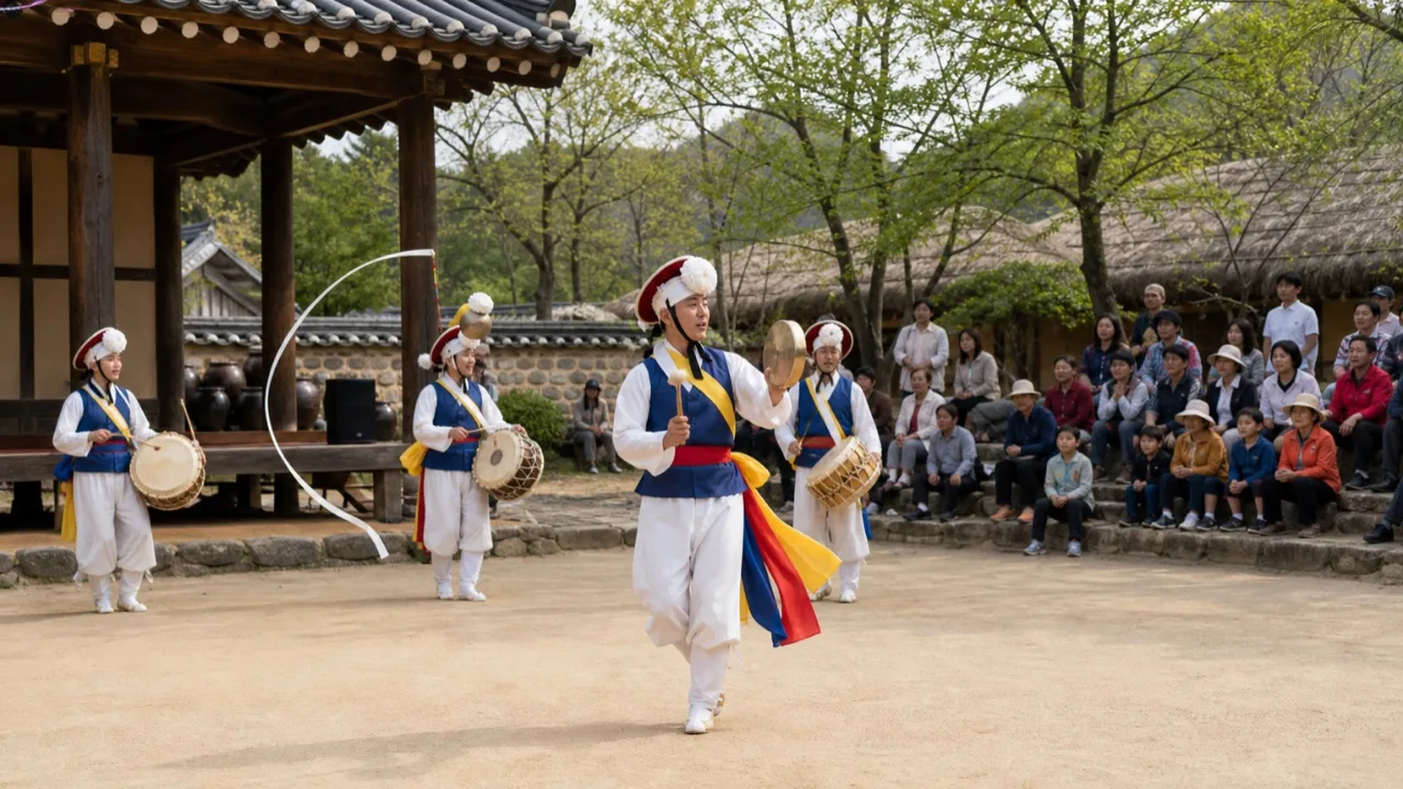 필봉문화촌 춤추는 상쇠 만남｜일정과 장소 안내의 핵심 내용을 표현한 실사 참고 이미지