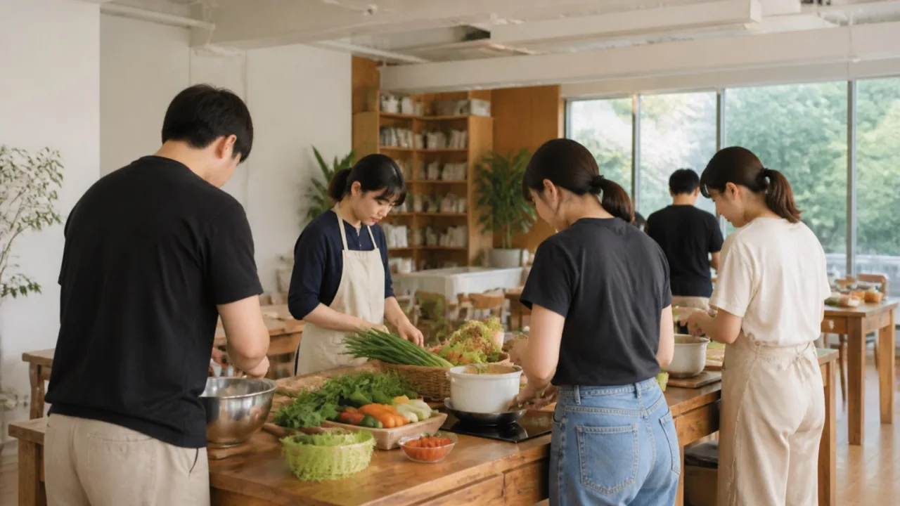 완주 삼례 청년거점공간 완주청년 로컬푸드 식생활 자립 프로젝트 무료 안내의 핵심 내용을 표현한 실사 참고 이미지