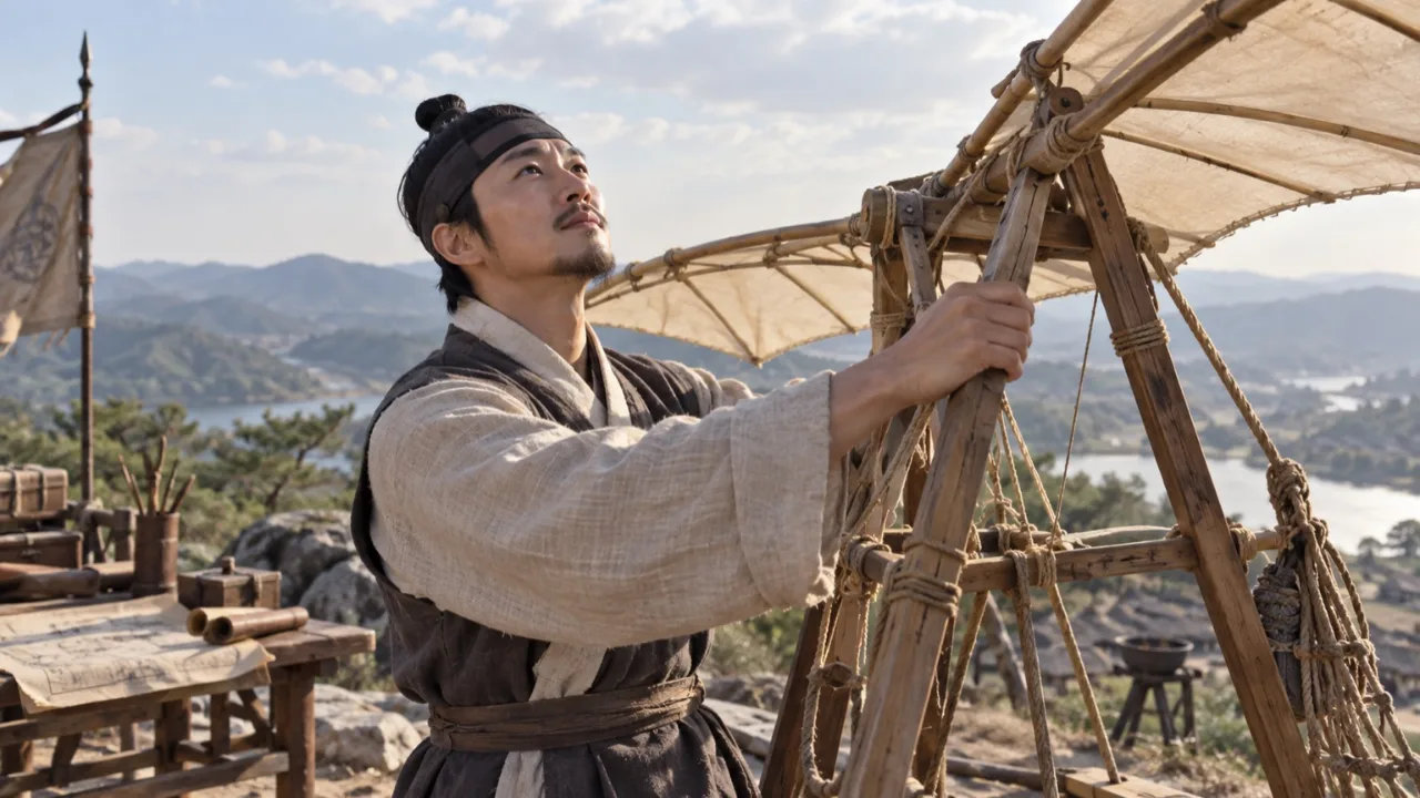 비거 도전을 소재로 한 역사극의 무대 장면