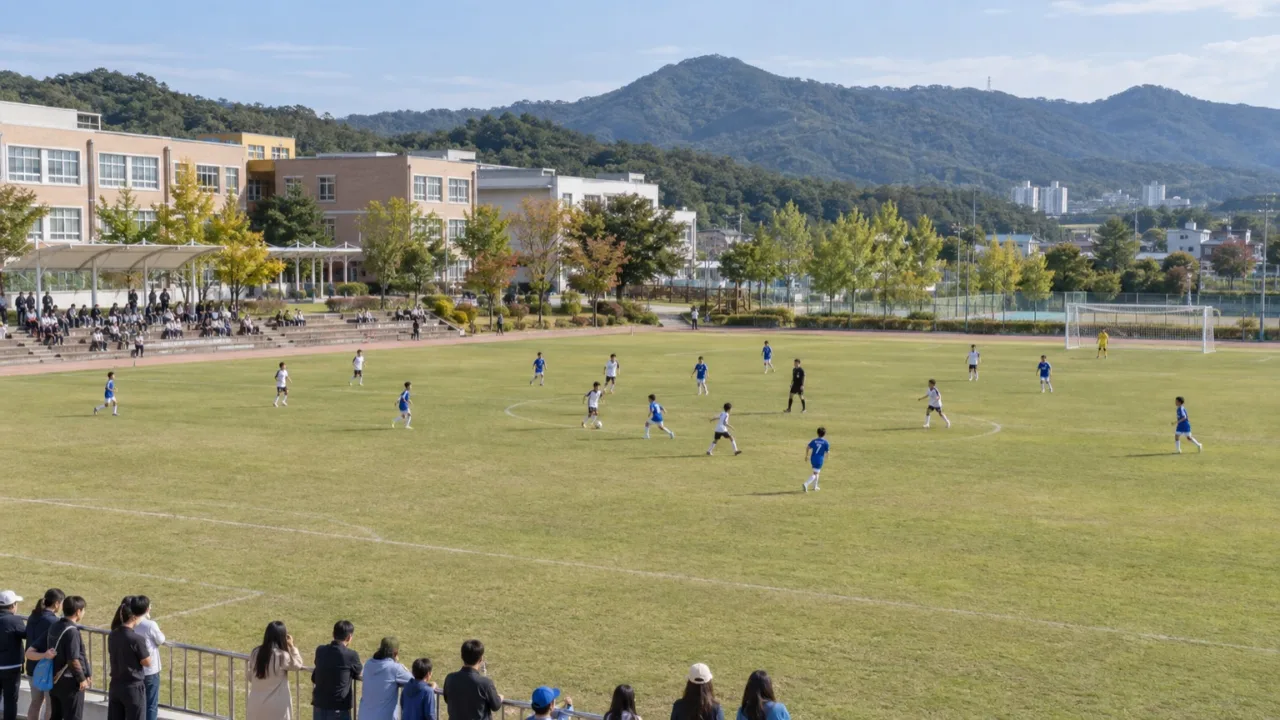 안성시 초등 유소년 축구 리그 경기장 전경