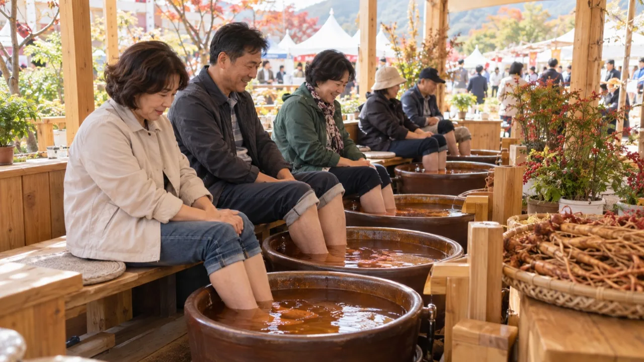 금산세계인삼축제 홍삼족욕 체험 공간