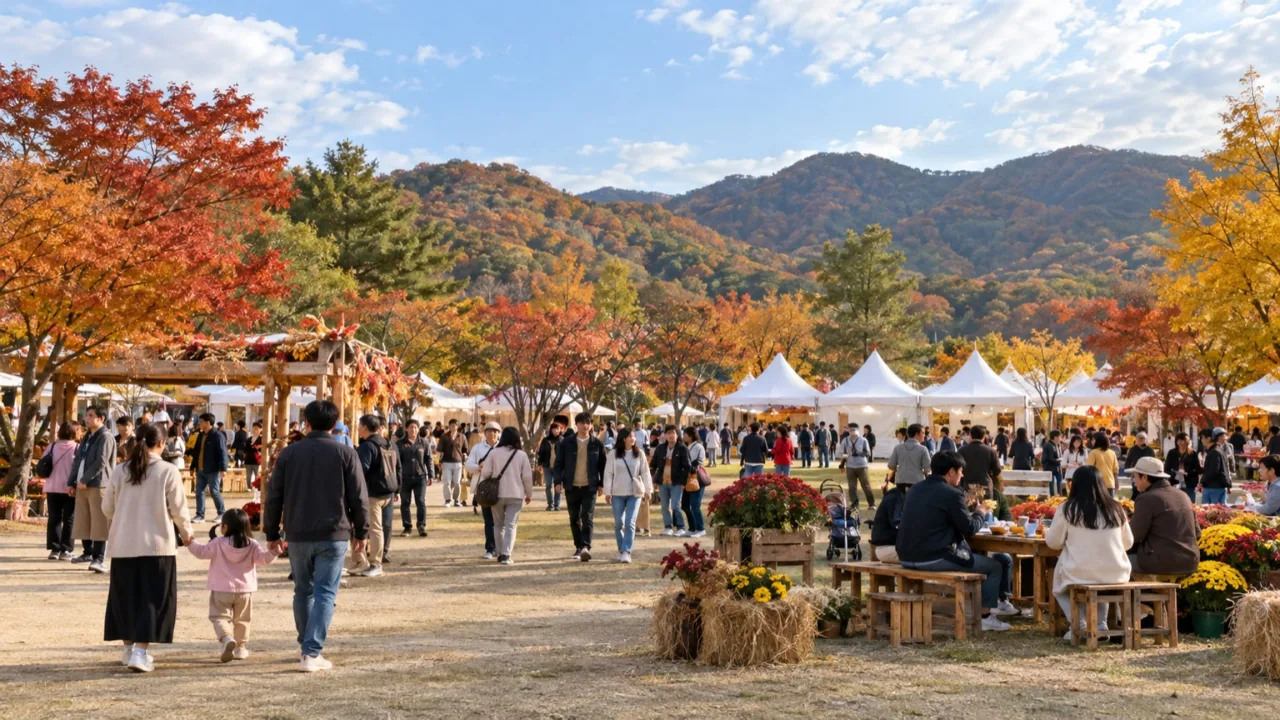 보은읍 뱃들공원에서 열리는 보은대추축제 행사장 전경