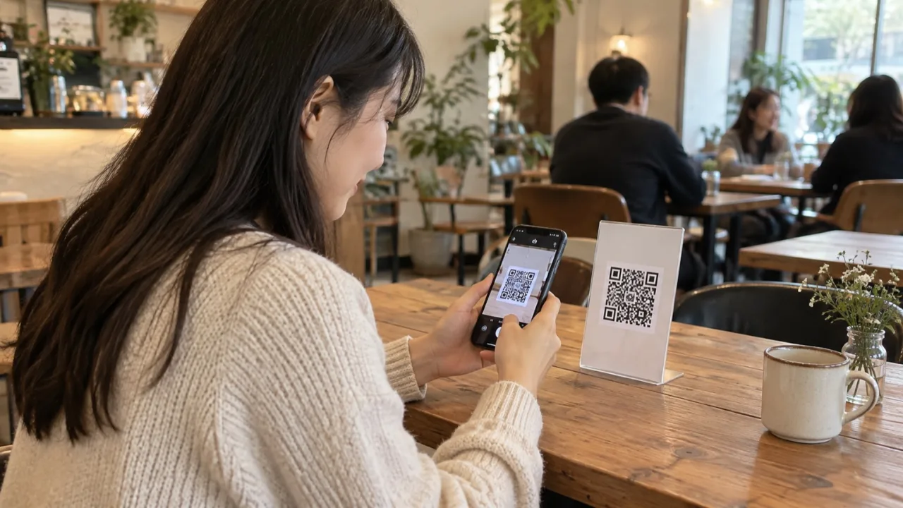 정신건강 인식도 QR 설문조사에 참여하는 행사 방문객