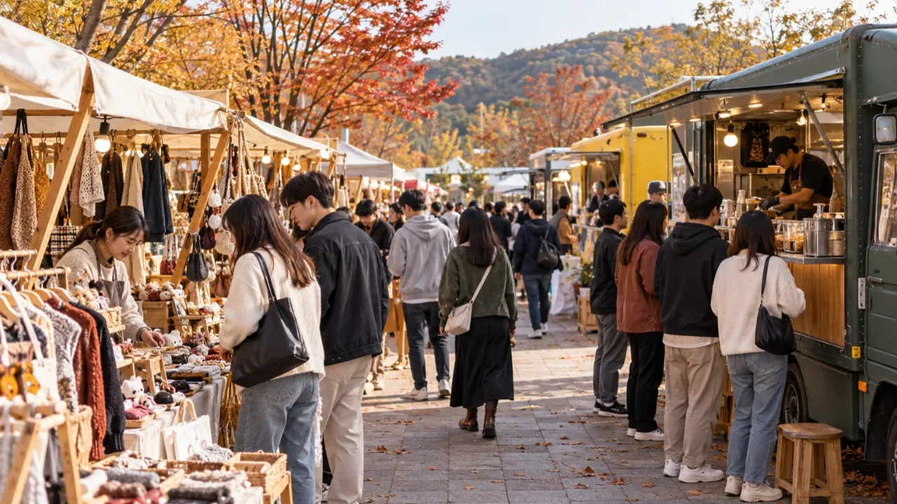 더비광장 주변 말죽거리 마켓과 푸드트럭