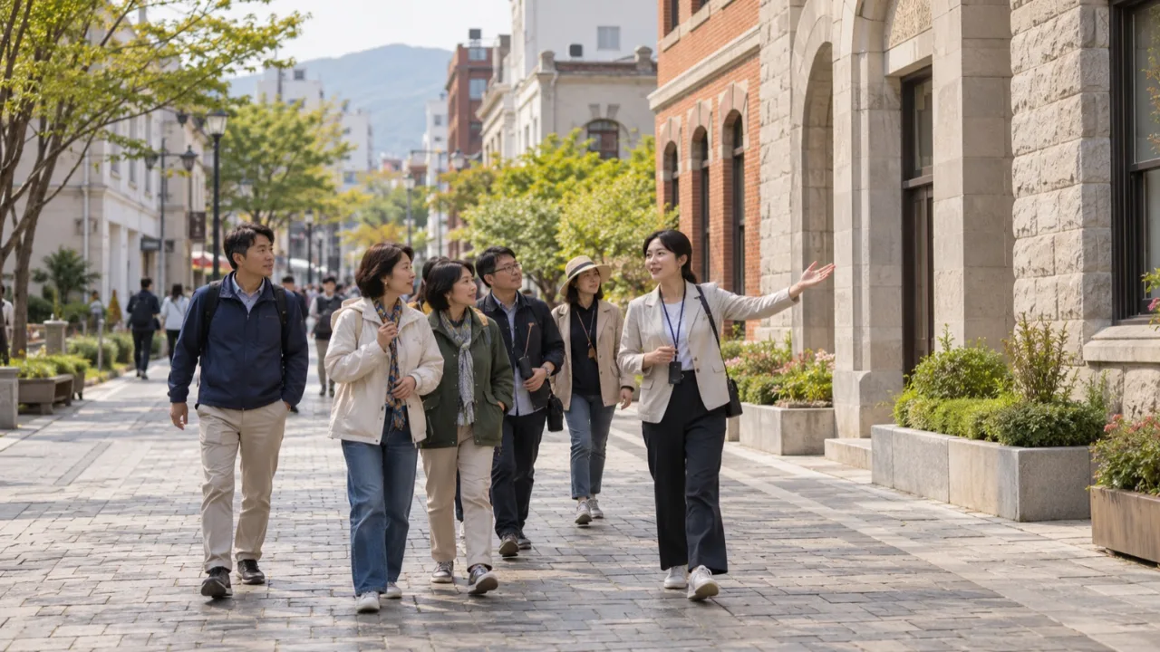 광주 원도심에서 진행되는 시민 참여형 도보 투어 전경