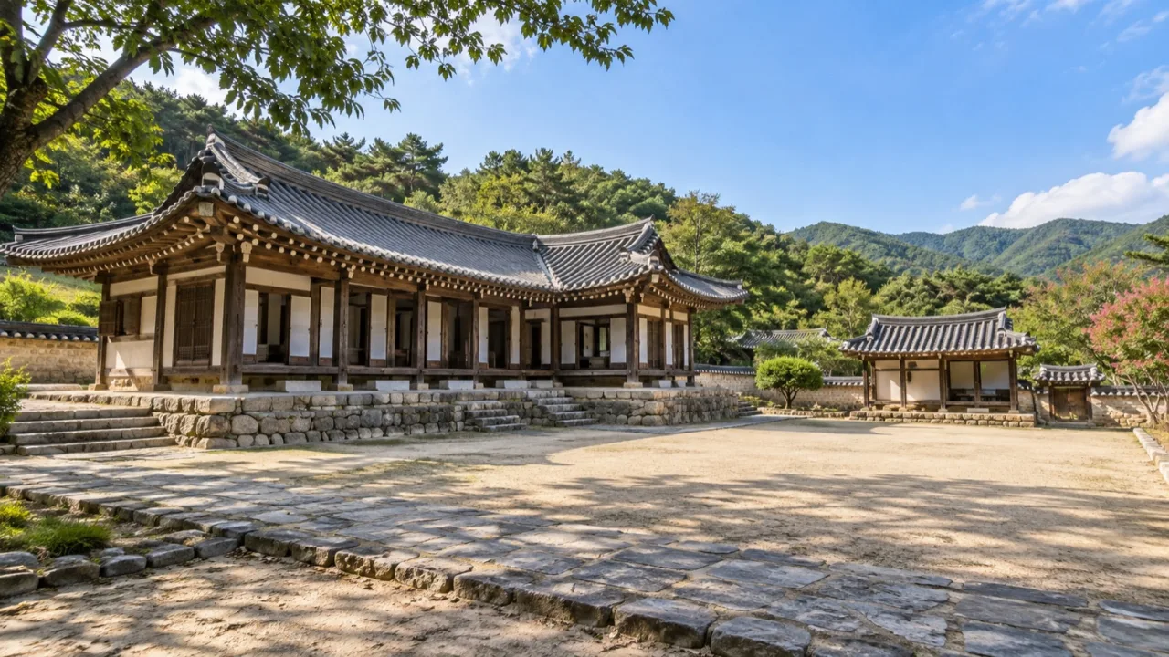 옥천 옥주사마소의 전통 고건축 전경