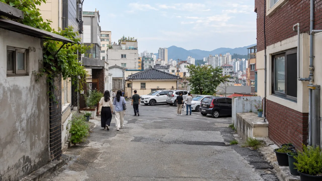 원주 중앙동 골목과 주차장 아지트 주변 전경